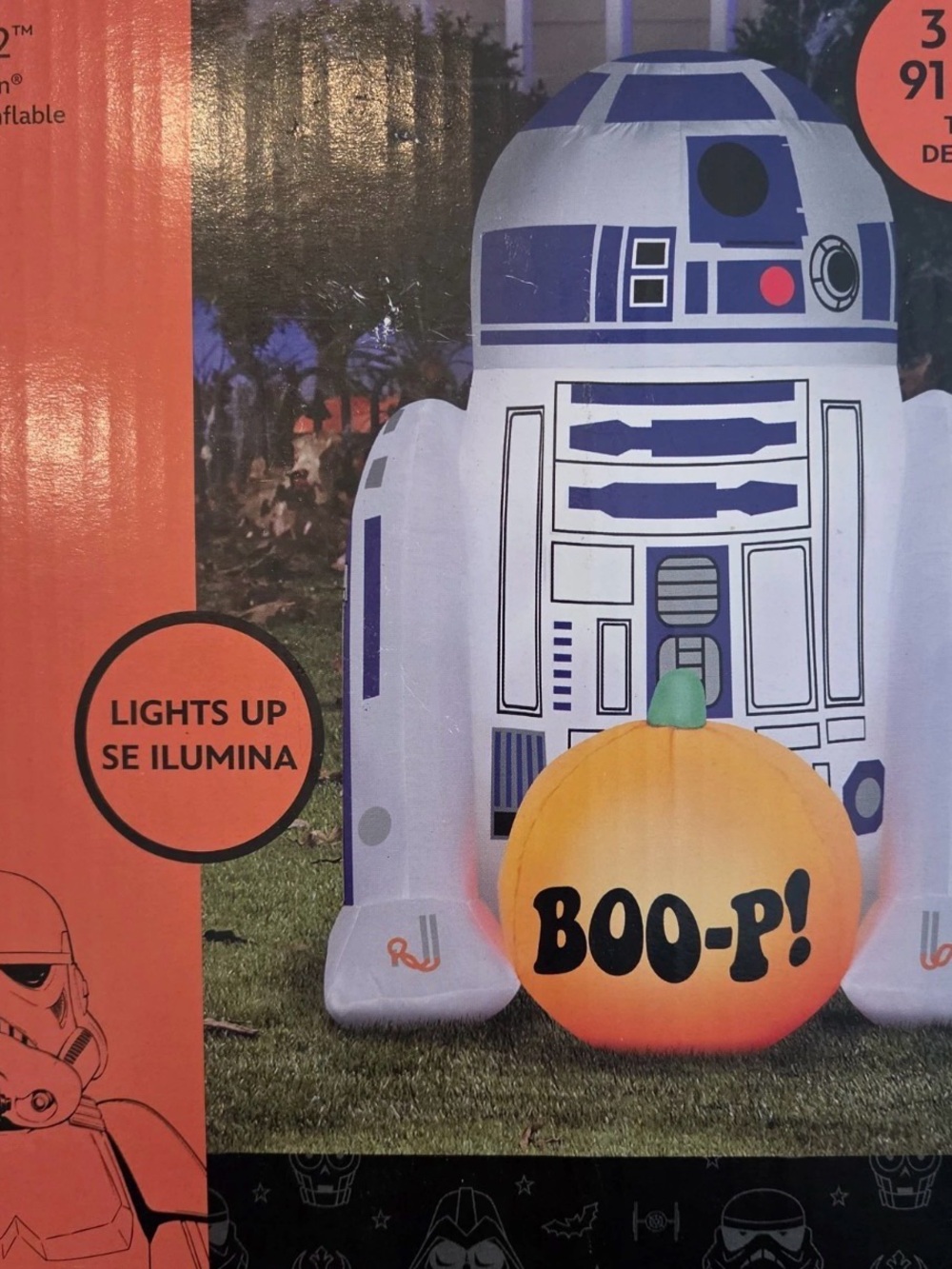 Star Wars R2D2 Halloween Airblown Inflatable 3ft Tall Pumpkin Boo-p! Gemmy